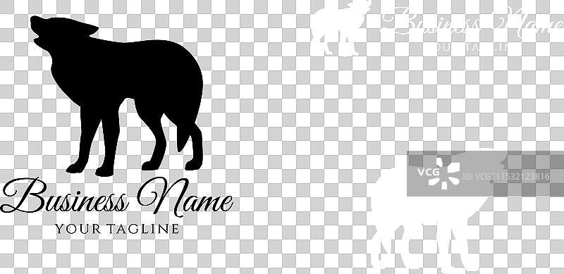 狐狸、吉娃娃和狼的剪影标志图片素材