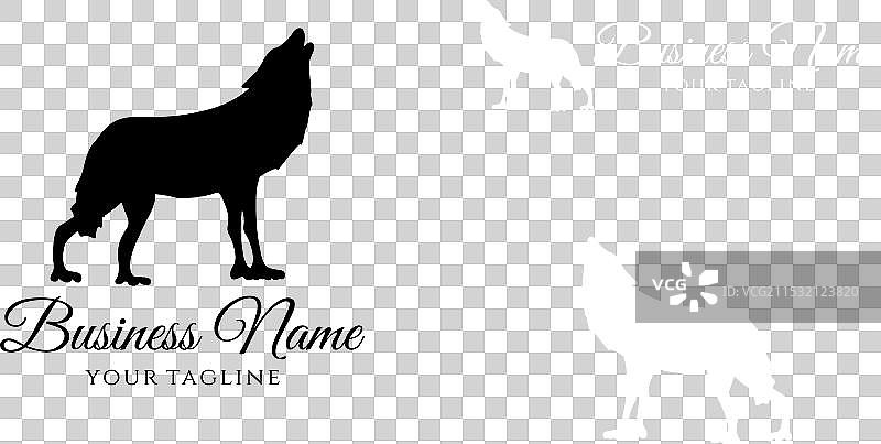 狐狸、吉娃娃和狼的剪影标志图片素材