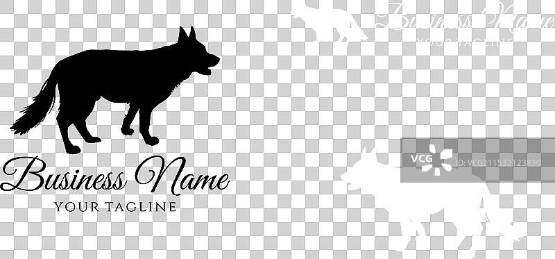 狐狸、吉娃娃和狼的剪影标志图片素材