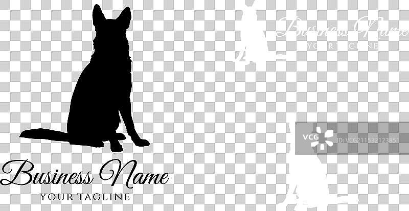 狐狸、吉娃娃和狼的剪影标志图片素材