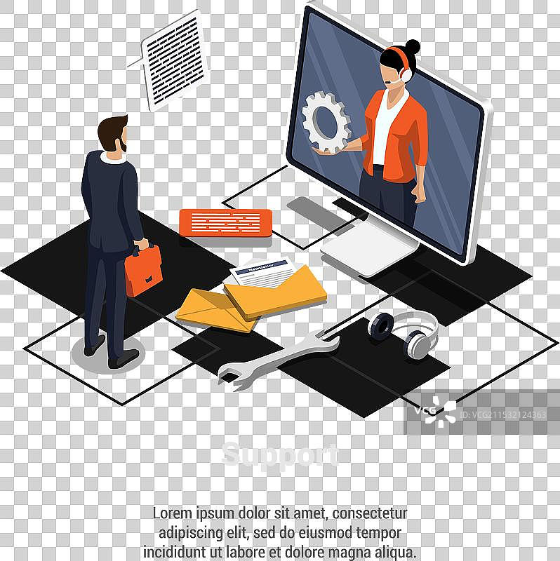 24/7呼叫中心技术支持的概念图片素材