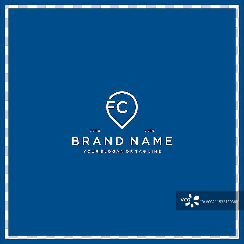 字母FC的别针徽标设计图片素材