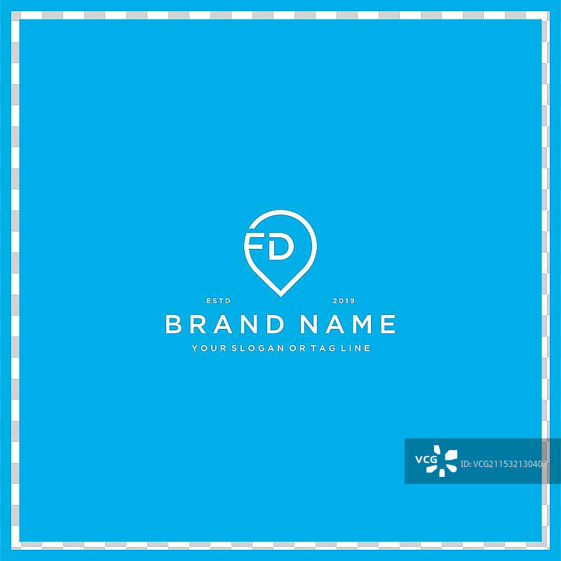字母FD的别针标志设计图片素材