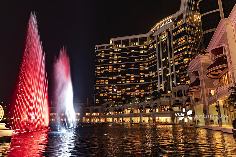 中国澳门喷泉表演：欢迎欢迎图片素材