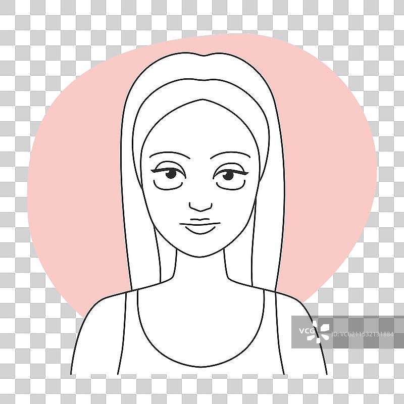 带有白癜风的女性肖像与粉色背景图片素材