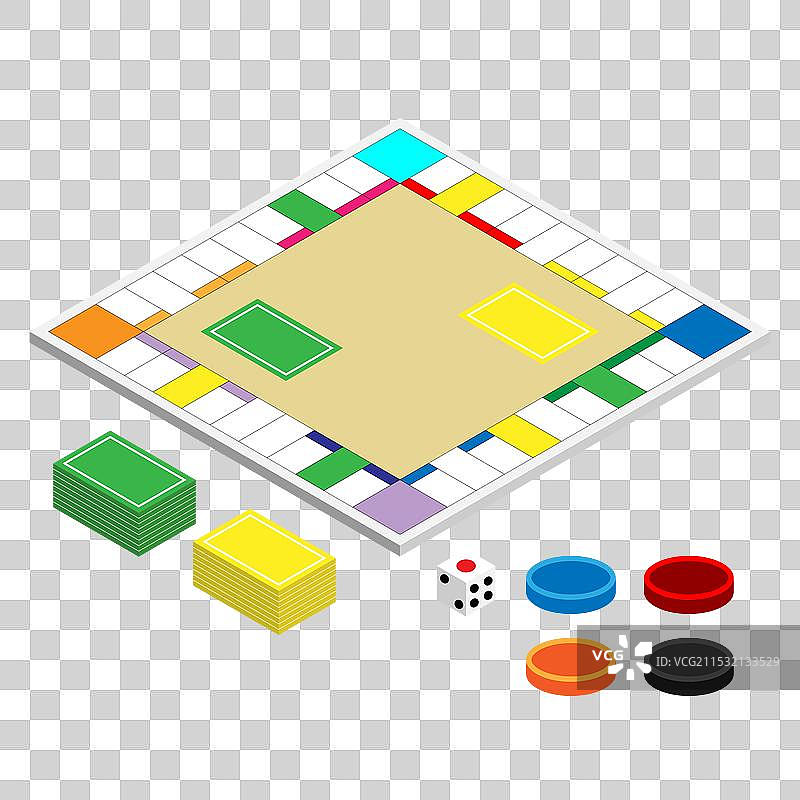 3D大富翁游戏棋盘图片素材