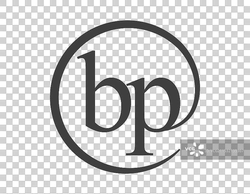 两个字母的圆形形状的BP标志电子邮件图片素材