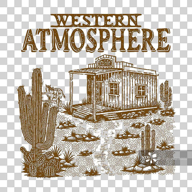 西部氛围的沙漠酒吧图片素材