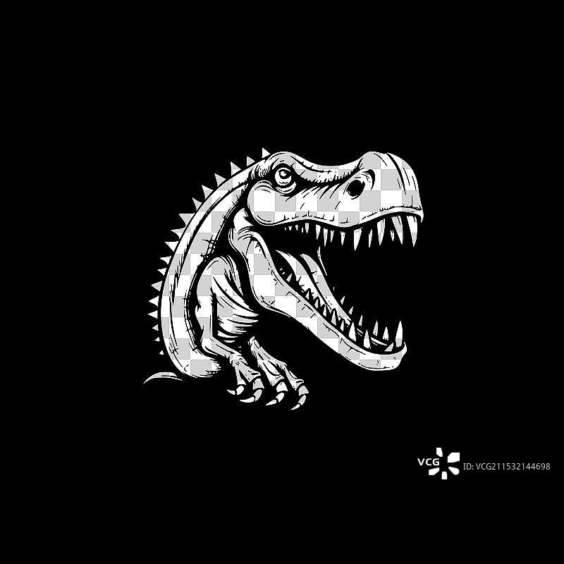鳄鱼 - 黑白孤立图标图片素材