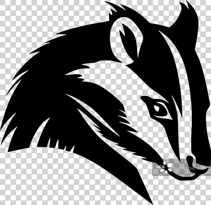 黑白孤立的獾图标图片素材