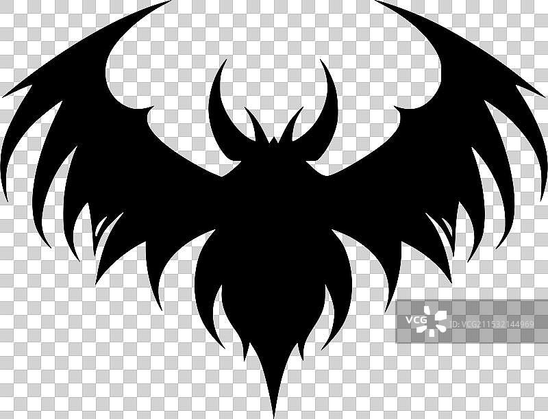 蝙蝠 - 极简风格的平面标志图片素材