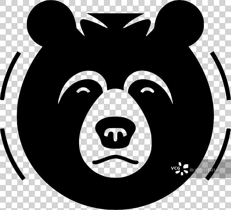 黑白孤立的熊图标图片素材