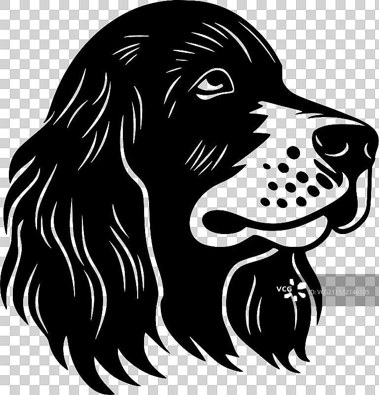 可卡犬 - 极简和简单的轮廓图片素材