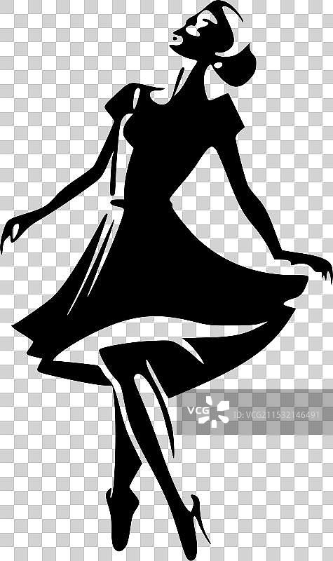 舞蹈妈妈 - 极简和简单的轮廓图片素材