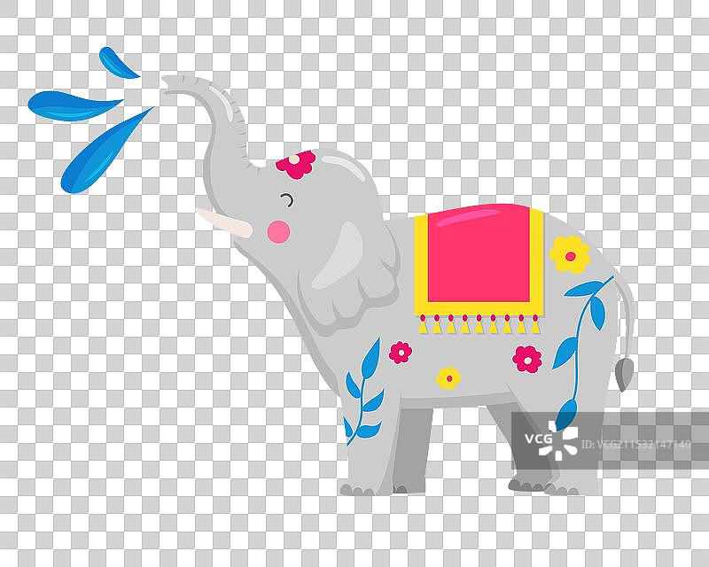 宋干节卡通大象图标图片素材