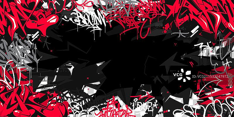 时尚的黑暗抽象城市风格嘻哈涂鸦图片素材