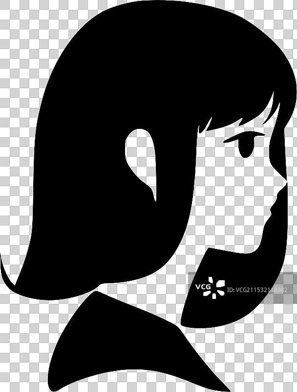 女孩 - 极简和简单的轮廓图片素材