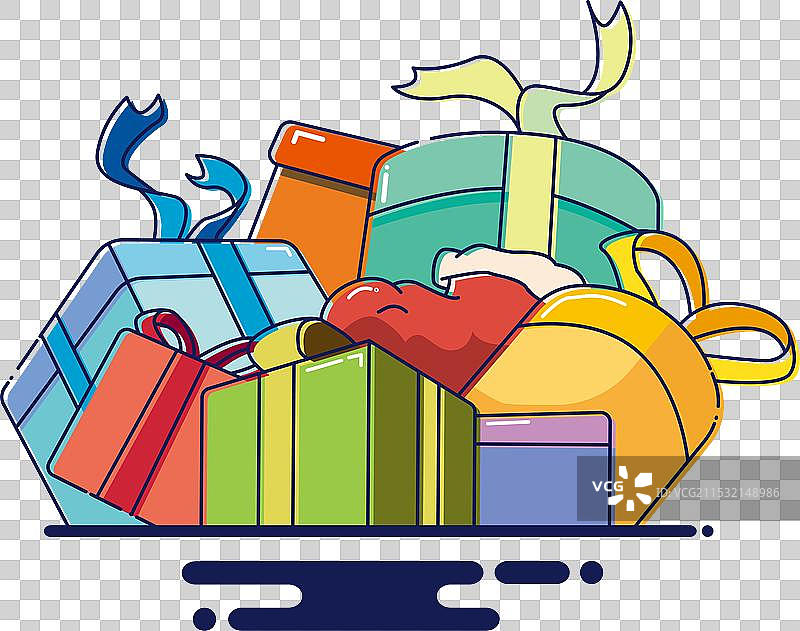 卡通礼盒礼物元素图片素材