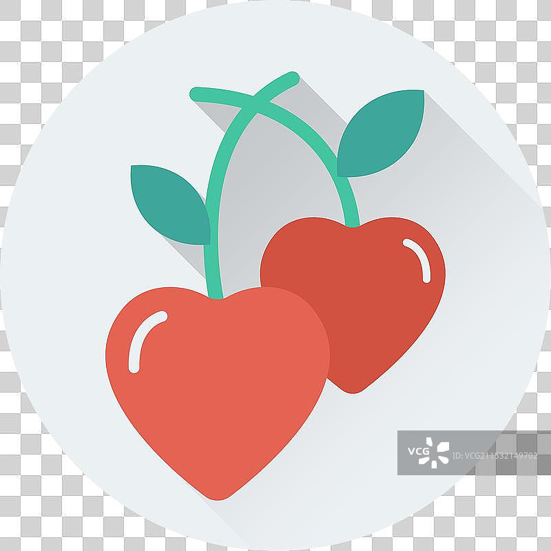 樱桃心形图标图片素材