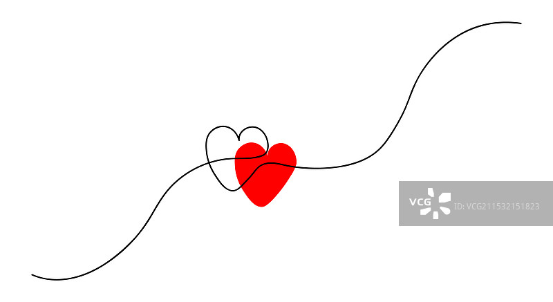 细致轮廓和浪漫符号的贺卡设计图片素材