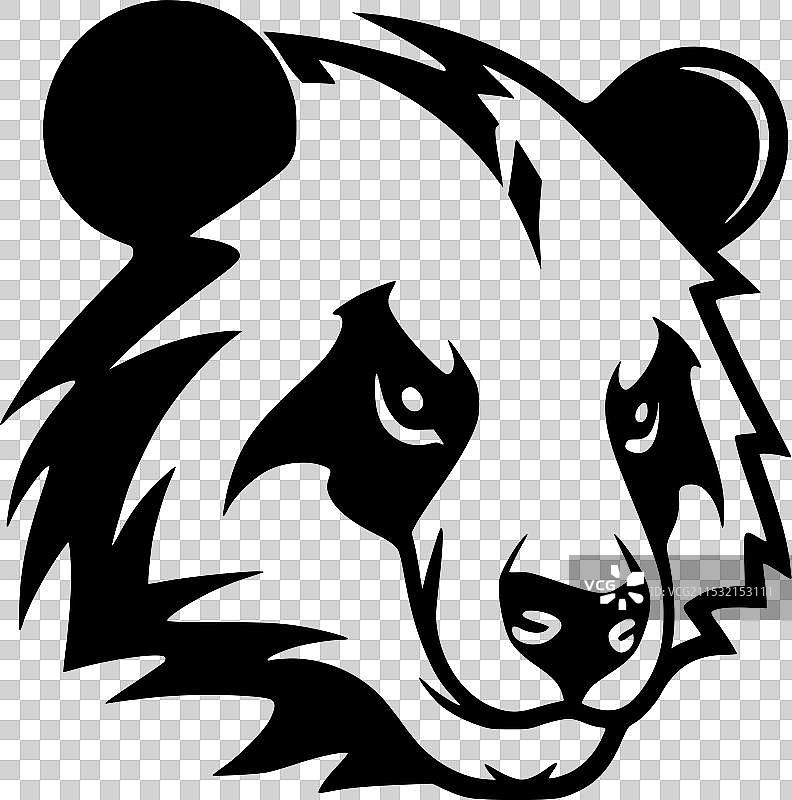 熊猫 - 极简和简单的轮廓图片素材