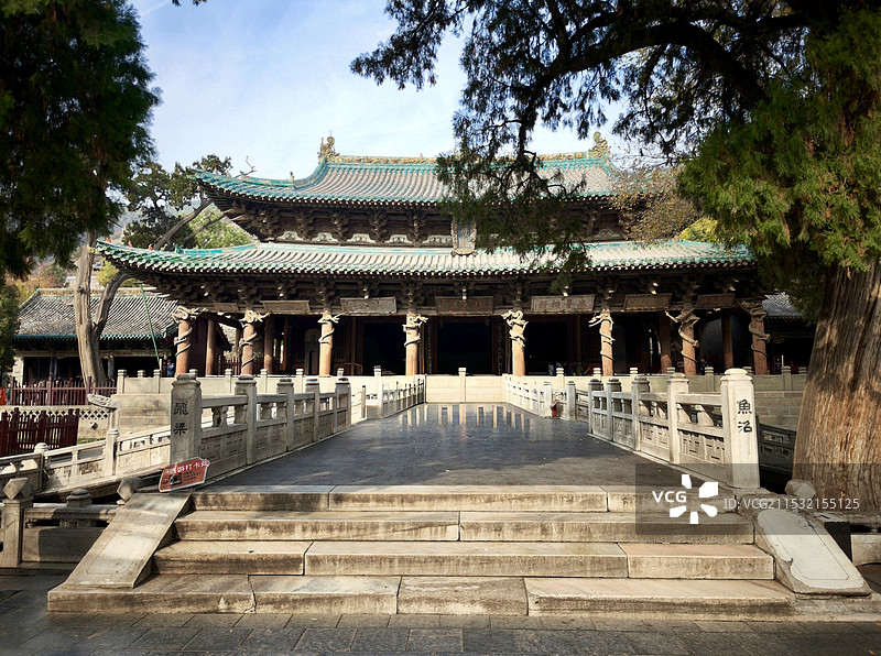太原晋祠对越坊鱼沼飞梁图片素材