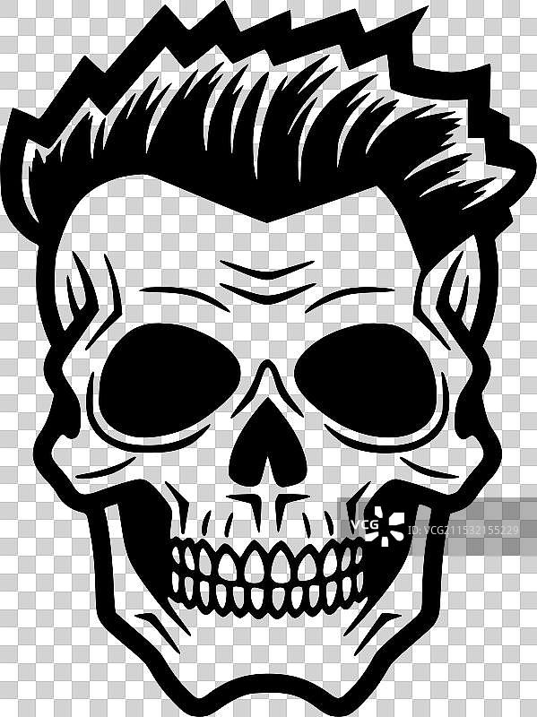 骷髅 - 黑白孤立图标图片素材