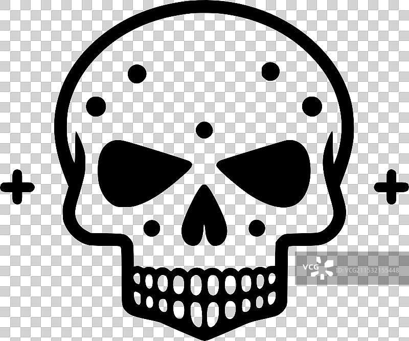 骷髅 - 黑白孤立图标图片素材