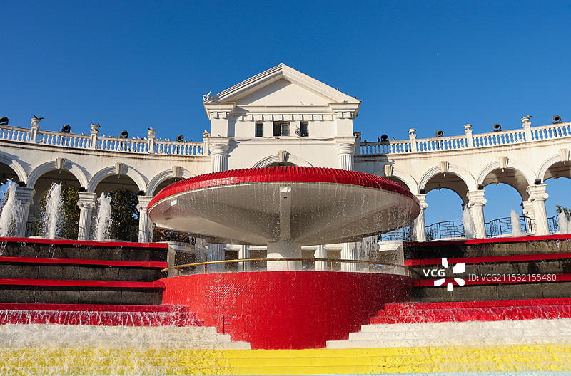 北京朝阳公园喷泉广场图片素材