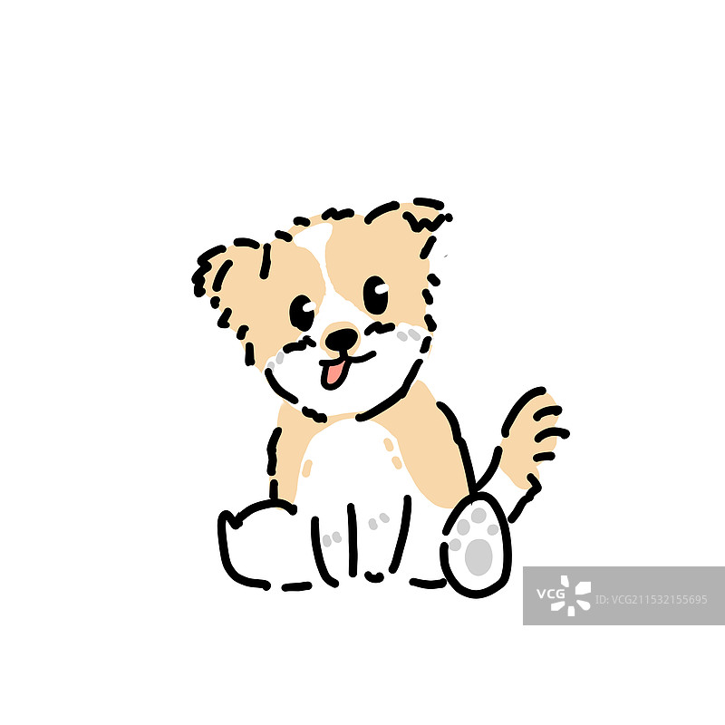 狗狗简笔画图片素材