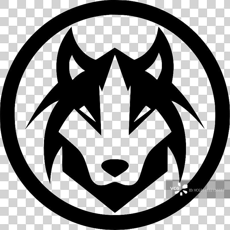 狼 - 极简平面logo图片素材