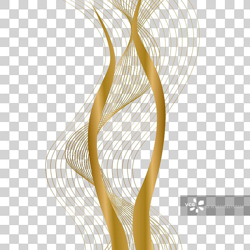 优雅的金色波浪线装饰饰品图片素材