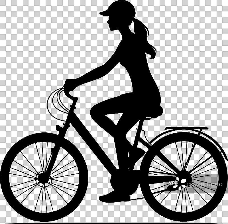 自行车轮廓在白色背景上孤立显示图片素材