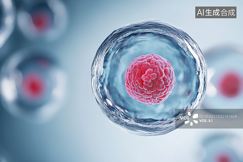 【AI数字艺术】蓝色背景下的细胞和医疗概念背景图片素材