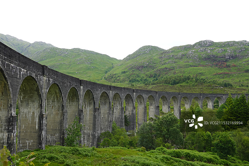 格兰芬南高架桥，蒸汽机车，雅各宾快车，哈利波特火车，格兰芬南，苏格兰，英国图片素材