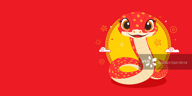 新年卡通蛇矢量插图图片素材