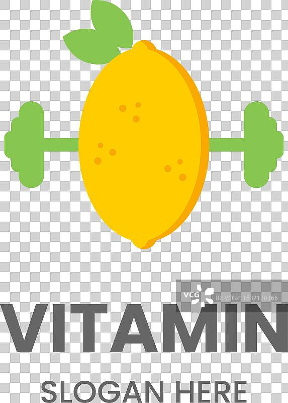 孤立的杠铃与柠檬标志设计图片素材