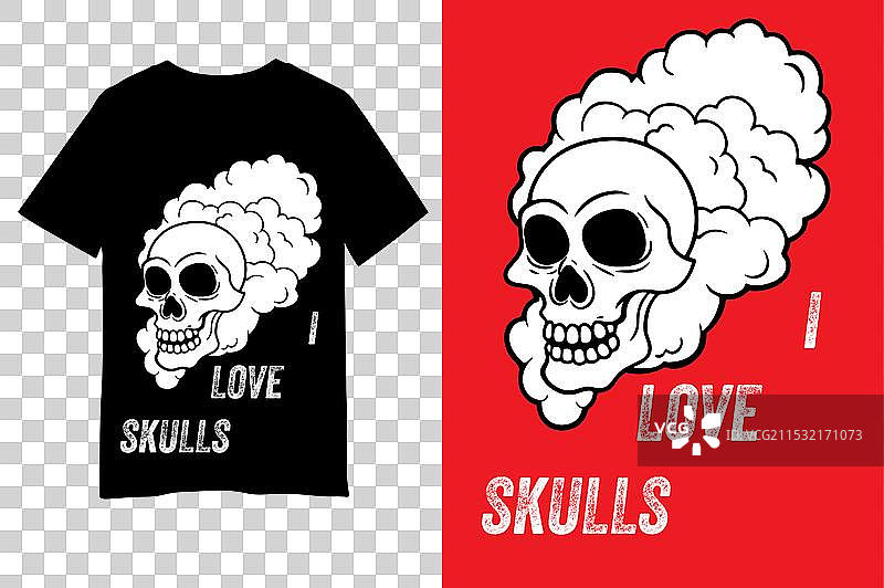 头骨T恤图片素材