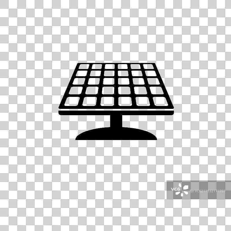 太阳能电池板固体平面图标图片素材