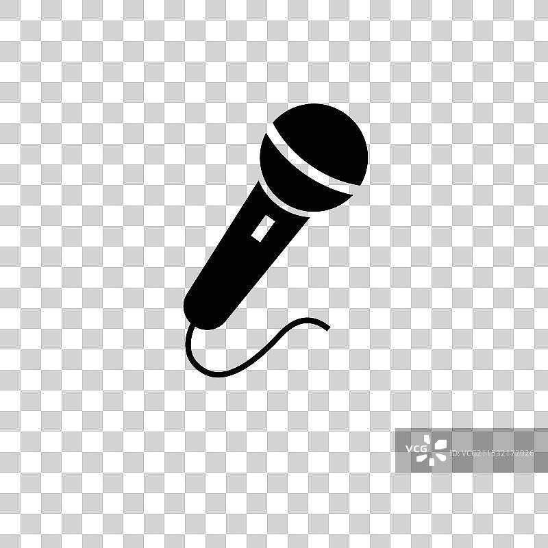 卡拉OK麦克风唱歌音乐实心扁平图标图片素材