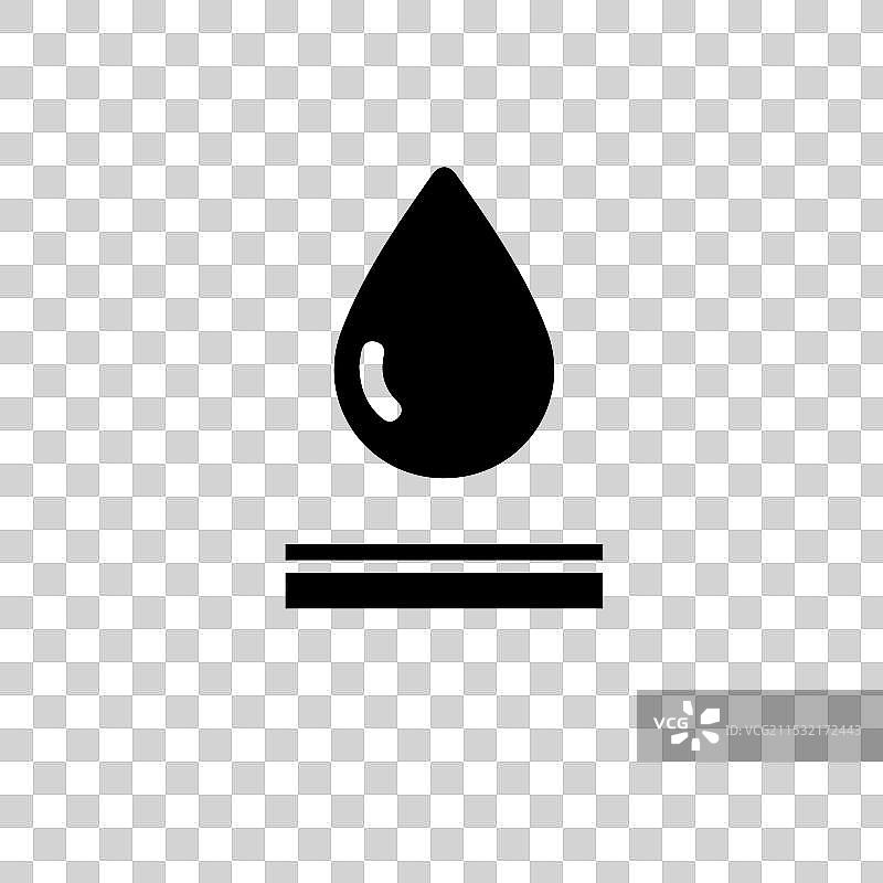 油、水或胶水滴固体扁平图标隔离图片素材