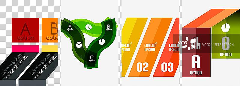 一组线条信息图海报背景图片素材