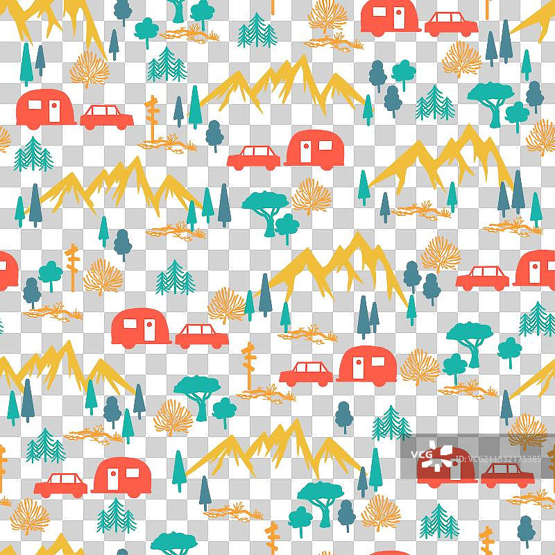 夏季户外露营假期图案图片素材