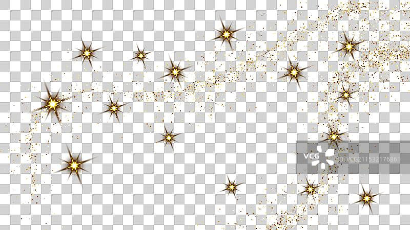 金色闪闪的彩纸屑波浪和星尘图片素材