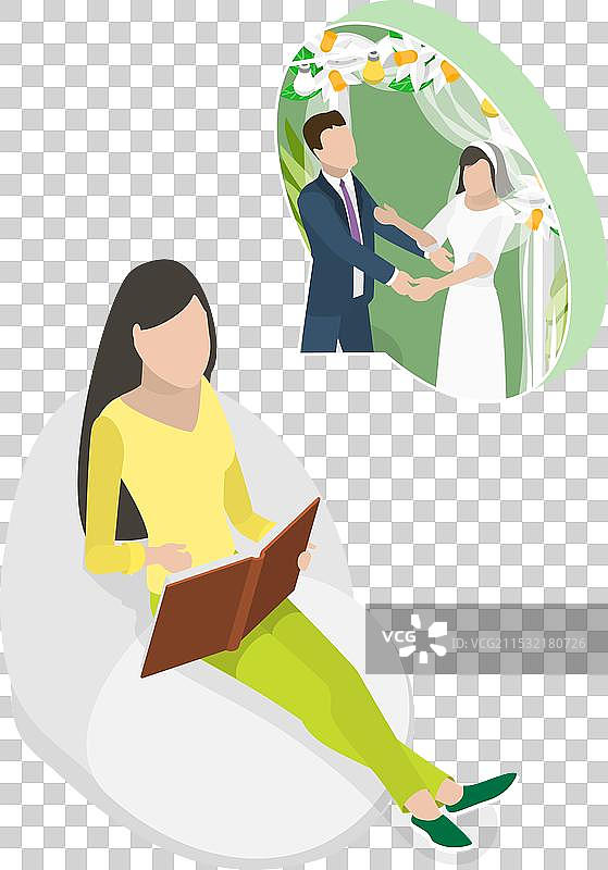 婚礼的3D等距平面图图片素材