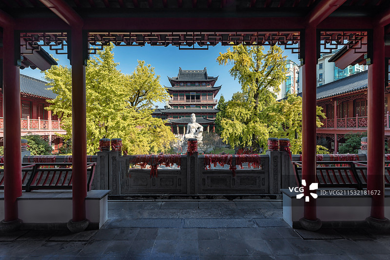 南京毗卢寺秋天银杏图片素材