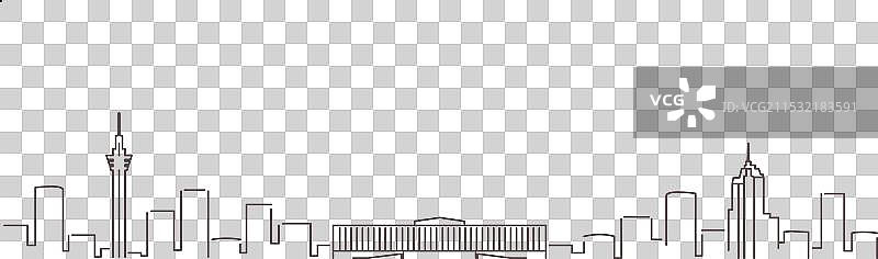 金沙萨简约黑暗线条天际线图片素材