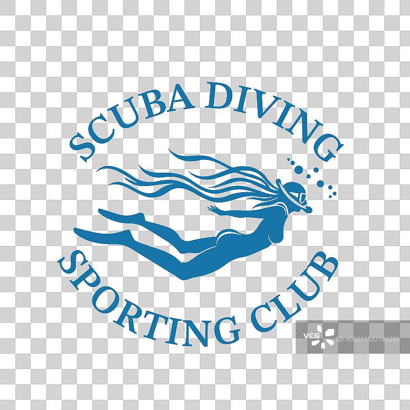 潜水剪影标志图片素材