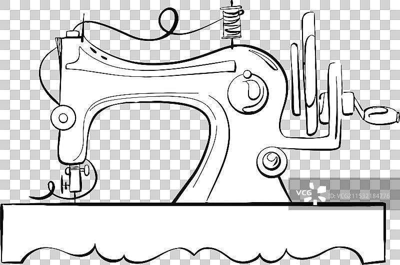 复古缝纫机用于裁剪衣物图片素材