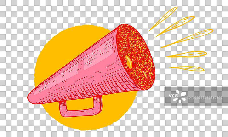 复古扩音器图标，用于假新闻报道图片素材